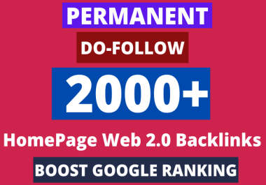 2000+ homepage authority web 2.0 backlinks for Google 1st page