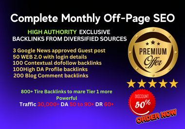 Complete off page SEO service with high DA backlinks