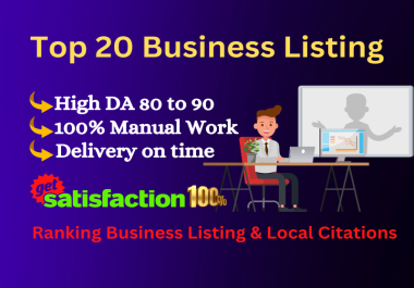 I will manually do 20 Business Listing Safe SEO High PR Backlinks 2023 Best Results