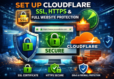 I will Set Up Cloudflare SSL,  HTTPS,  and Full Website Protection