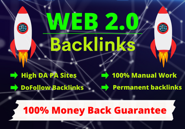 50 unique Web 2.0 backlinks with article on high DA PA sites