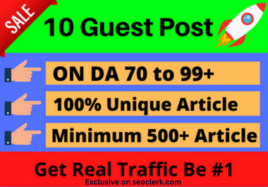 Write and publish niche relevant 10x guest post on high DA PA websites with DoFollow backlinks