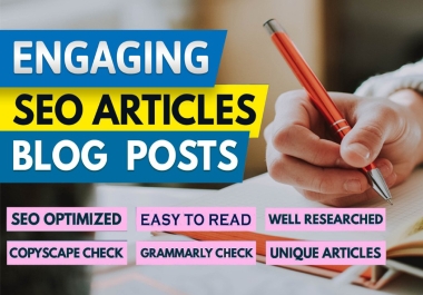 1000 Words SEO Optimized Engaging Article writing or content writing in 24 hours