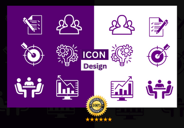 I will design flat crisp custom vector line svg icon set in 12 hr.