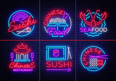 I will design creative modern neon logo for attract your business in just 12 hours