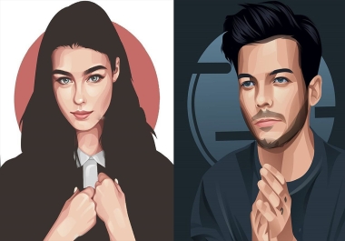 I will create realistic cartoon vector art from your photos