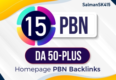 I will do 15 PBN dofollow DA 50+ SEO backlinks