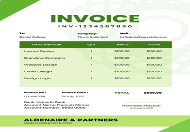I will design best business invoice