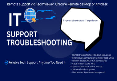 I will provide reliable remote IT support and troubleshooting