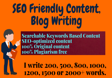 I will do SEO Friendly Content,  Blog,  Article Writing Service & Content Optimization