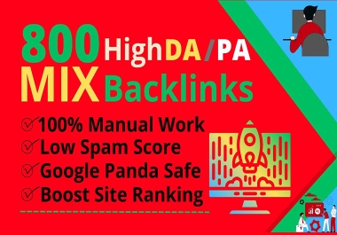 I will manually create 800 white hat high authority mix backlinks to boost site ranking