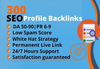300 high authority manual SEO profile backlinks