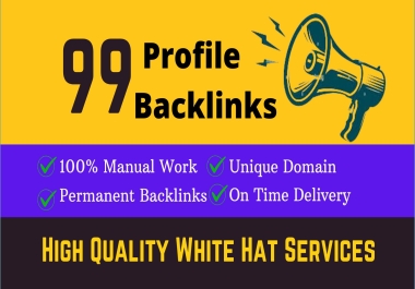 Profile backlinks with high DA and manual works