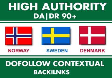 10 Denmark,  10 Sweden,  10 Norway da 90 backlinks SEO link building