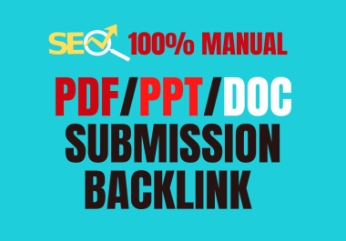 I will pdf,  ppt,  or doc submissions backlink on 20 document sharing websites
