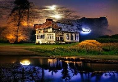 Landscape photo design with artificial intelligence