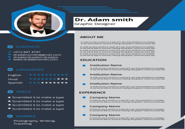 i created a resume/cv design in short time