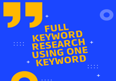 Full Keyword Research By Using One Keyword