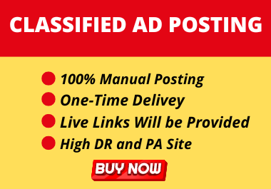 I will provide 50 ads posting on high quality sites for google top ranking