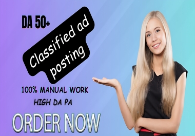 I will post 50 classified ads on top classified ad posting sites
