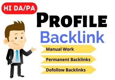 I will manually create 150 High DA profile backlinks