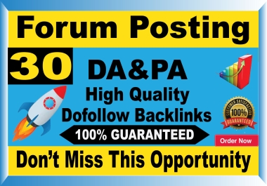 I will build 30 high quality Forum Posting SEO Backlinks for Google Ranking