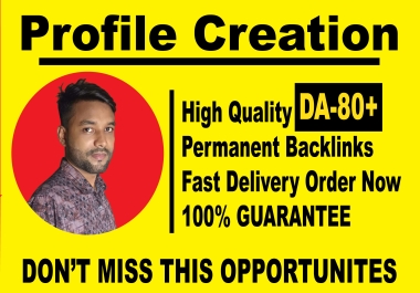I will create 40 high quality Profile Creation Backlinks PR9. to improve website ranking