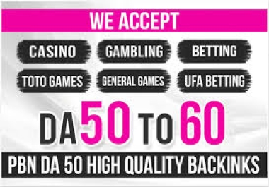 Thai-Indonesia-Korean-DA50+ Unique 100 PBN-Gambling-Slots-Poker-Casino-Sports-Betting-UFABet Sites