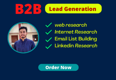 I will provide B2B Lead Generation for any business information