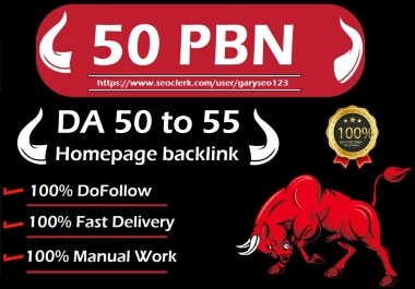 I will provide 50 Powerful & Permanent DA50 PBN SEO Homepage Backlinks