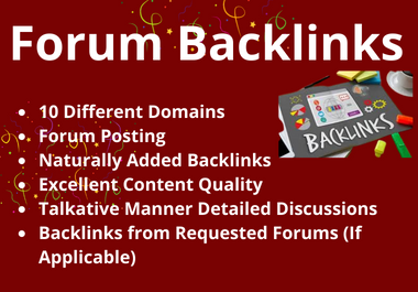 I will do manual 60 unique forum posting dofollow SEO backlinks