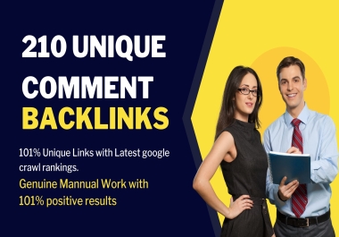 210 Unique domain comment backlinks with latest and upto date google crawl dates