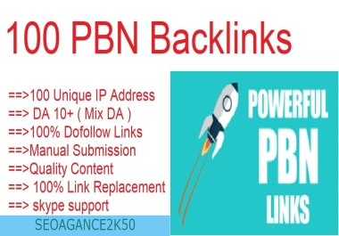 100 PBN DA 10+ boost your website traffic manual off page SEO link building