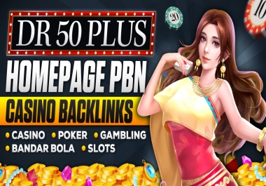 20 DR 50 plus homepage dofollow backlinks Accept indonesia or thailand korean site