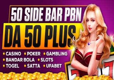 50 Sidebar Pbn Backlink With High Da 50 Plus And All Niche Accept