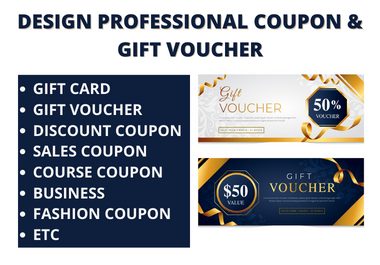 Design coupons,  gift cards,  gift vouchers,  discount coupon