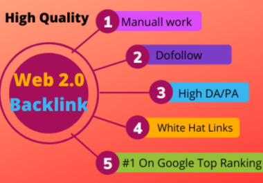 I will build 25 Web 2 0 backlinks increase google ranking.
