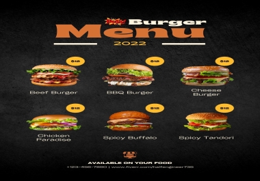 I will create any editable restaurant menu,  Poster and business card in 24 hours