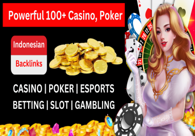 Powerful 100 judi bola,  Casino,  Gambling,  Poker,  Indonesian Quality Web2.0 ahrefs DR 40+ Backlinks