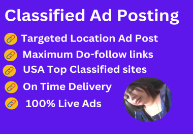 I will provide 60 ad posting for google top ranking and traffic