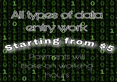 I will do super fast data entry work for reasonable price within 1 day