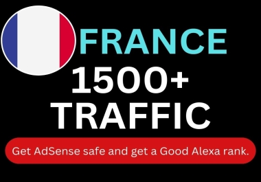 I will do France Targeted 1500 High-Quality Web Traffic to Your Website or Blog Site.