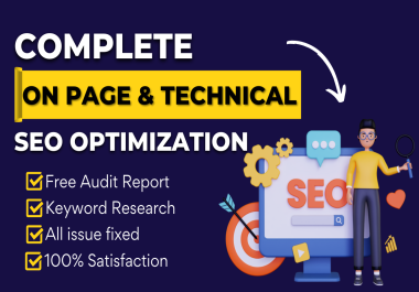 I will do complete On page and technical SEO of your website
