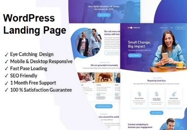 You will get a landing page or one-page website in WordPress