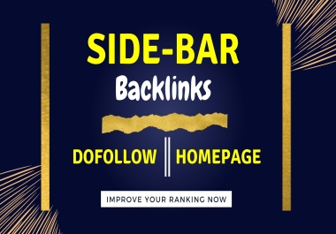 5 High Quality Sidebar Homepage PBN backlinks DR 60+ Sites