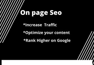 On page seo will be done to optimize your web page