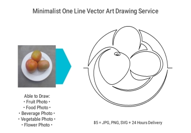 I will do minimalist one line vector art drawing