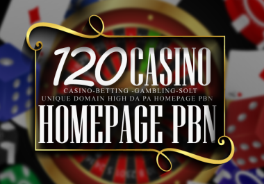 Rank your website With 120 Homepage CASINO PBN DA 50 to 80 Backlinks