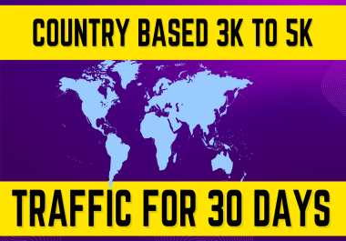 3000 to 5000 high-quality,  country-targeted visitors directed to your website