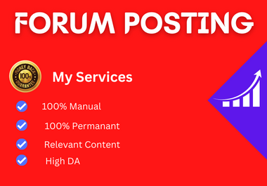 I will manually create 50 dofollow forum posting SEO backlinks